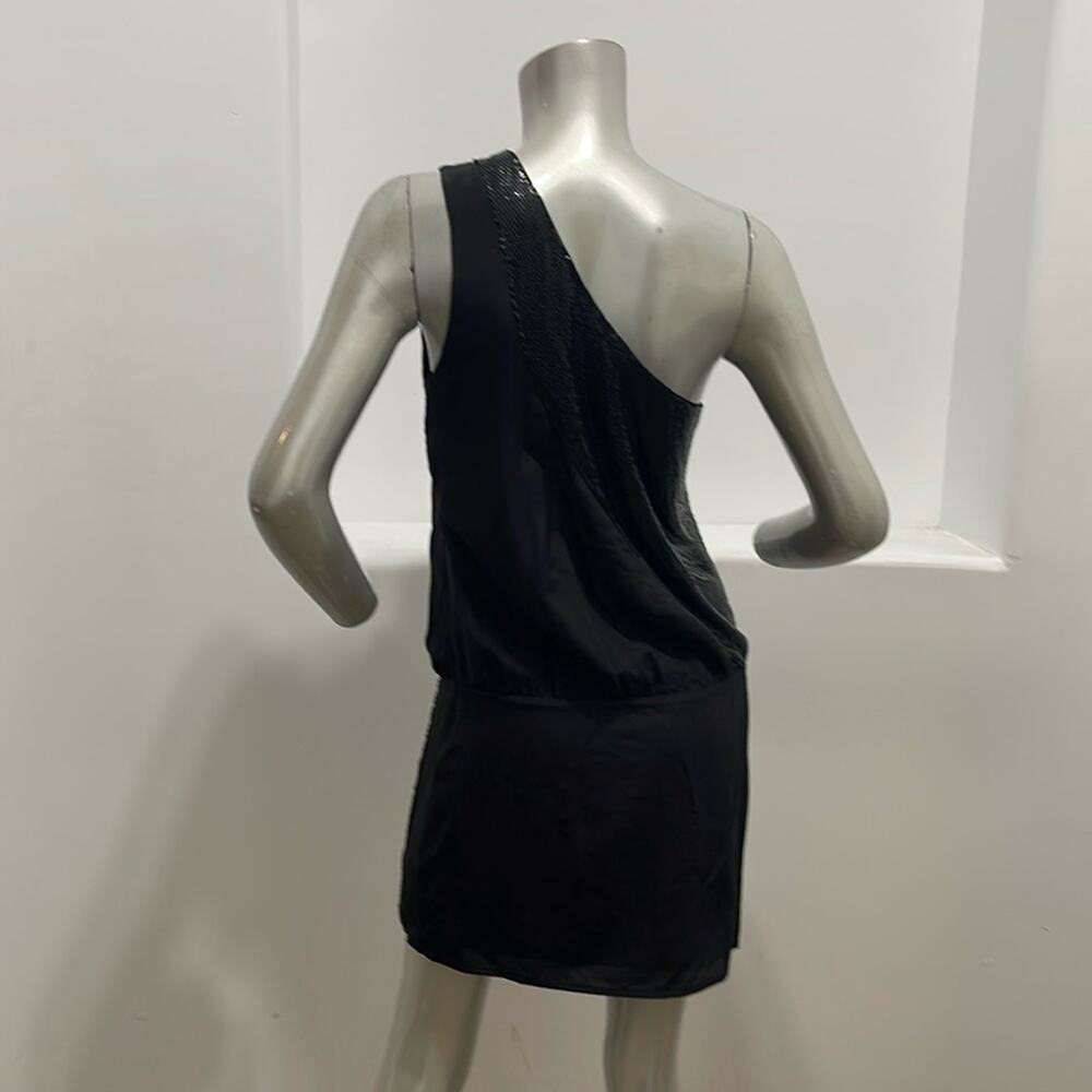 Sheri Bodell One Shoulder Beaded Dress  Black Size S - Picture 2 of 12